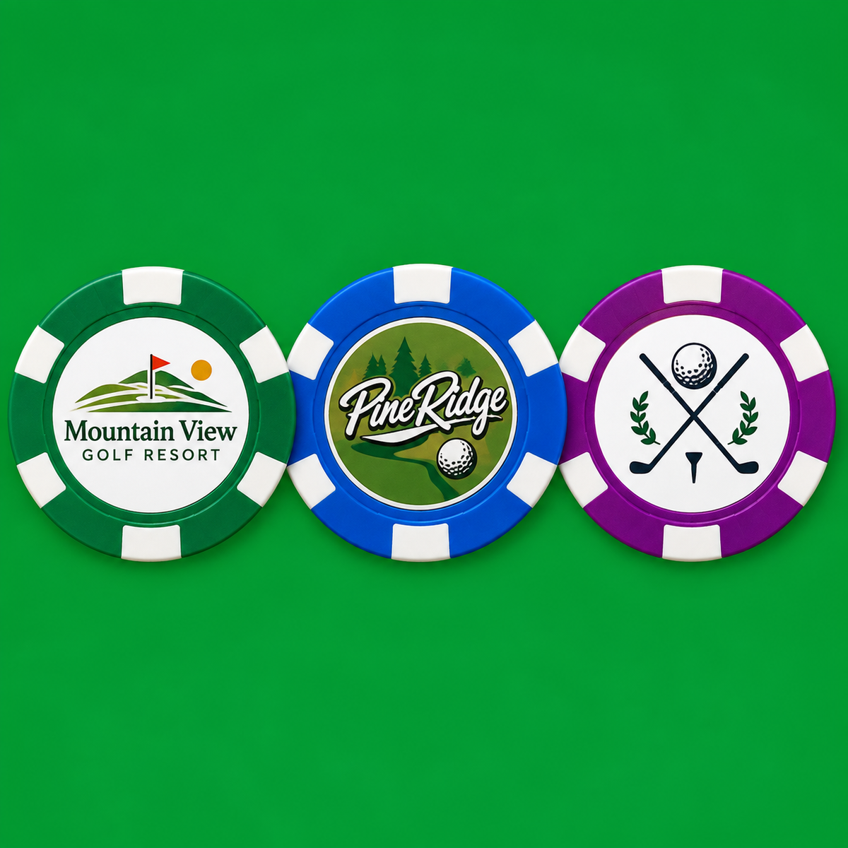 Poker Chip Golf Ball Markers Custom Printed