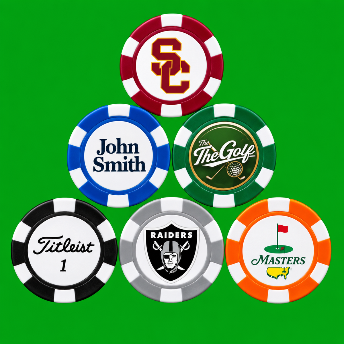 Poker Chip Golf Ball Markers Custom Printed