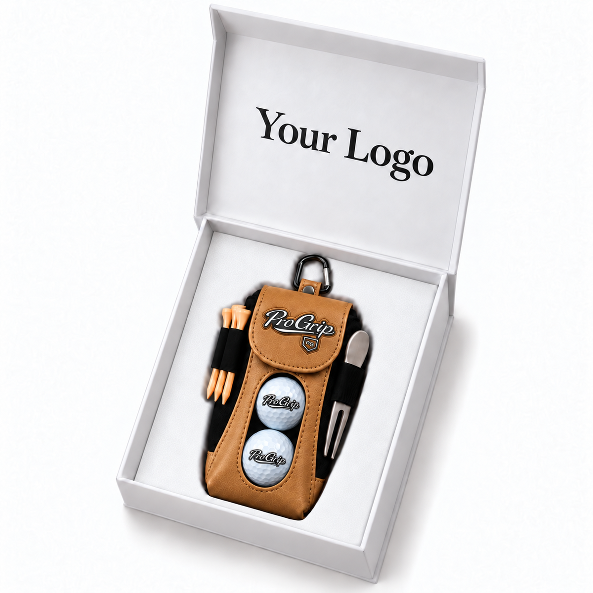 Personalized Suede Three-Ball Golf Pouch